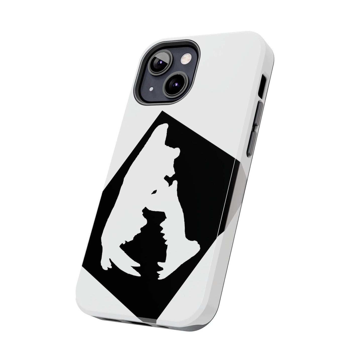 Black & White Saber Cat iPhone 13 Tough Phone Case