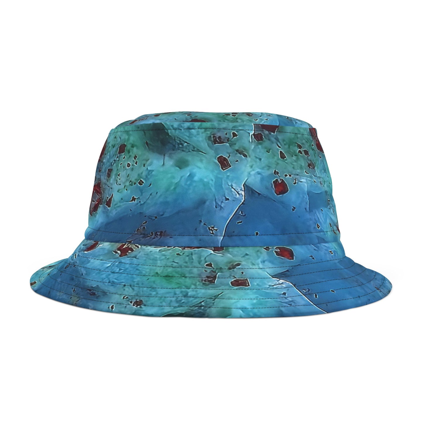 Rock Art-Inspired Floppy Bucket Hat – Unique Tie-Dye Ish Design