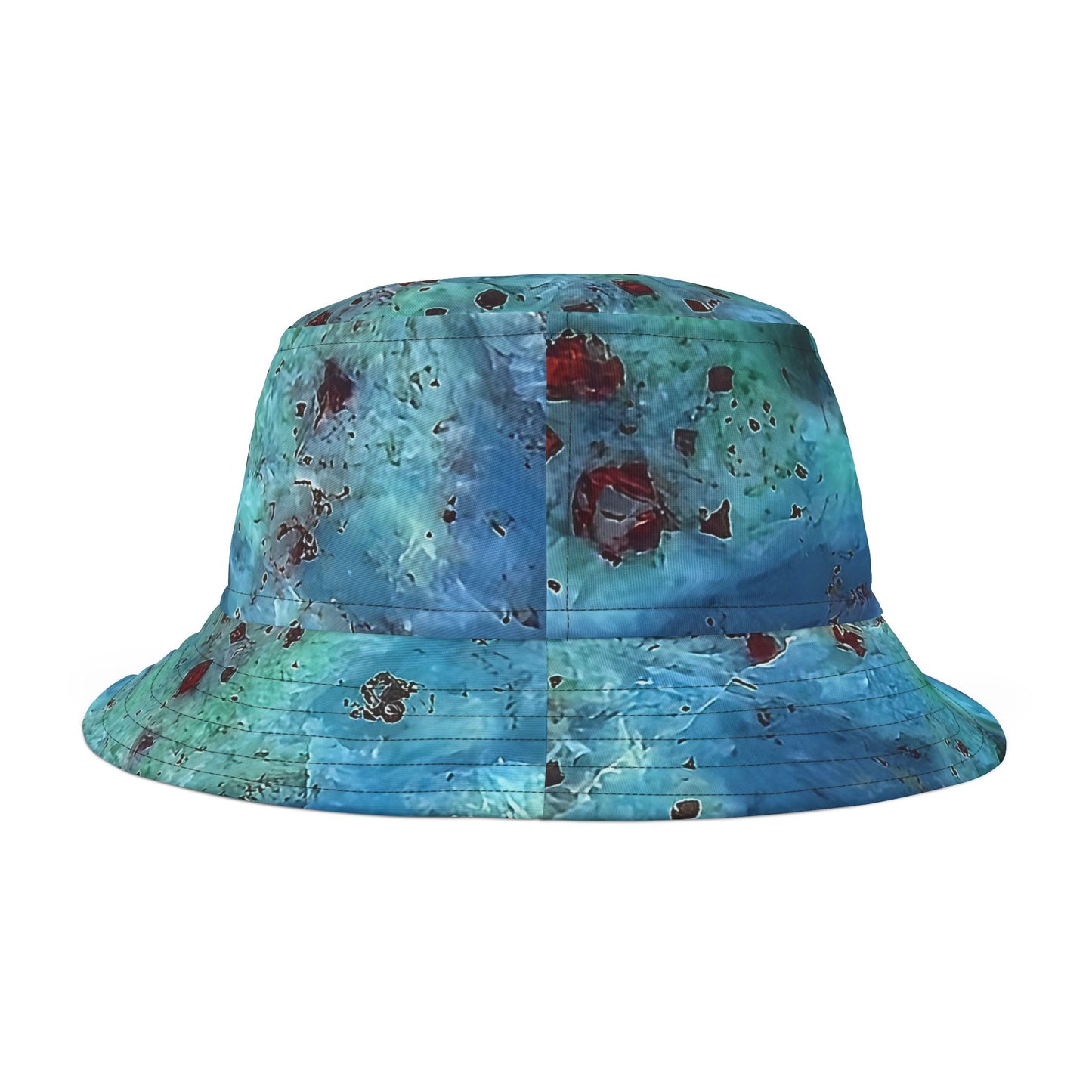 Rock Art-Inspired Floppy Bucket Hat – Unique Tie-Dye Ish Design