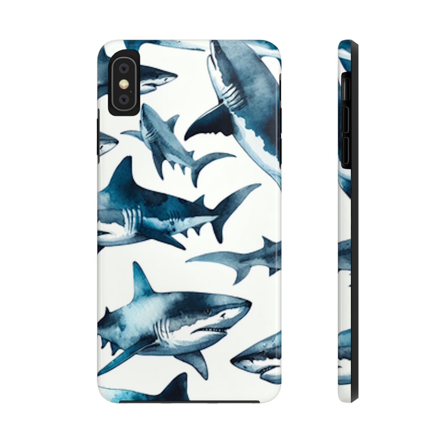 Shark Pattern iPhone X Tough Phone Case