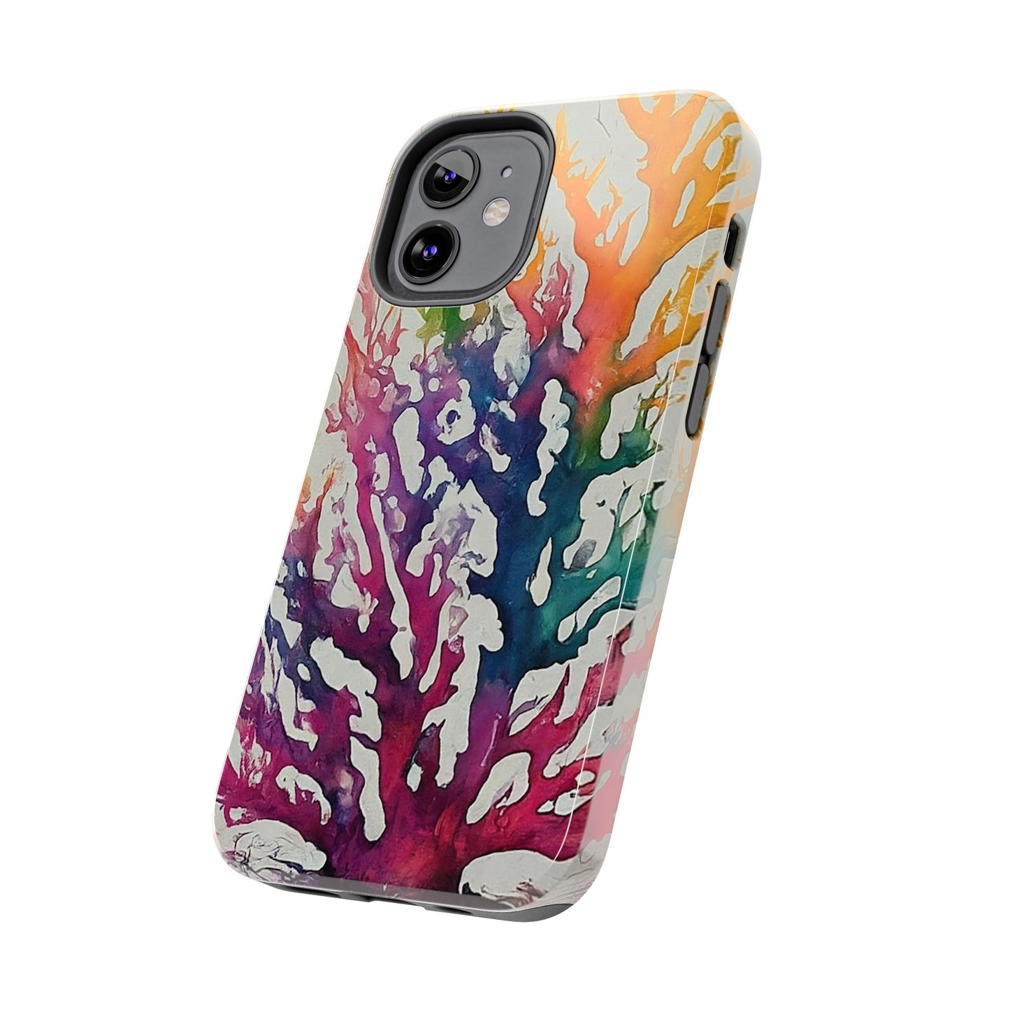 Water color Coral iPhone 12 Tough Phone Case