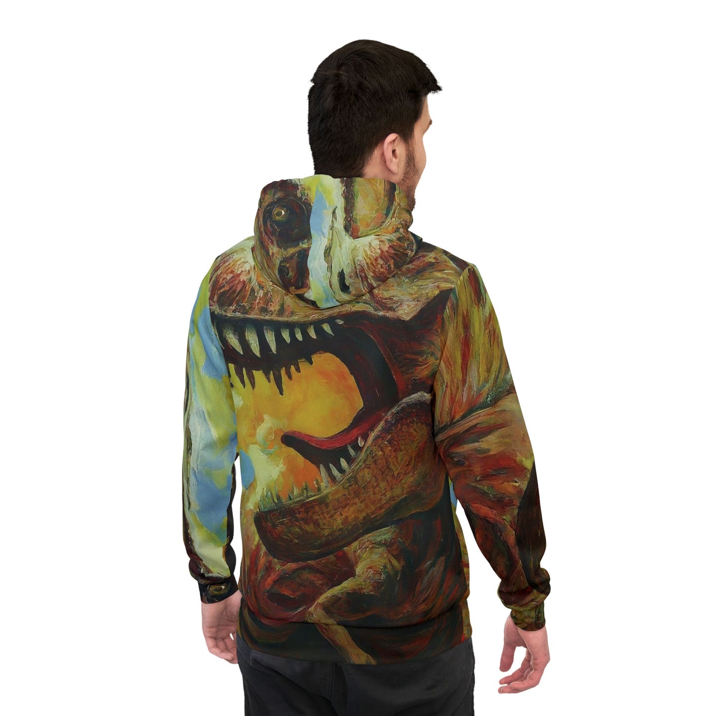 Colorful Tyrannosaurus rex pullover hoodie adult hooded dinosaur sweatshirt for men and women