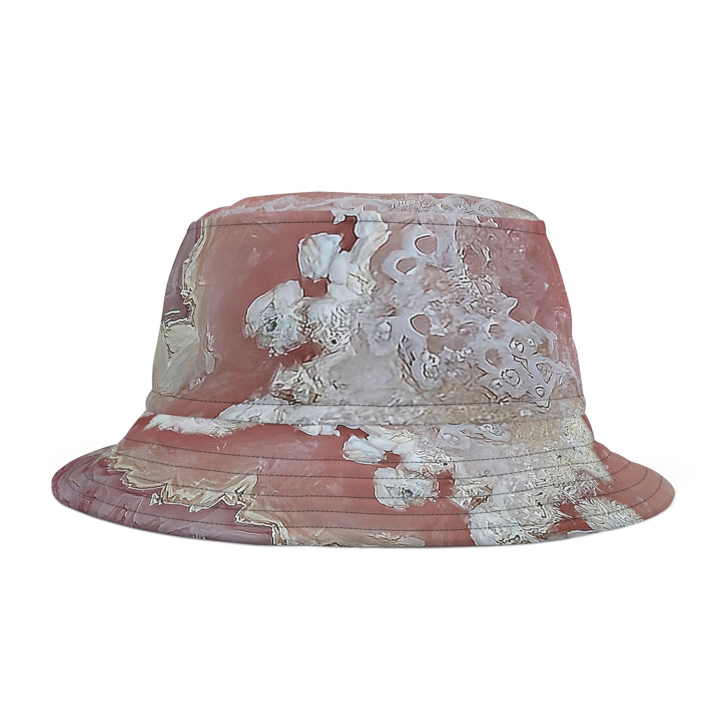 Rock Art-Inspired Floppy Bucket Hat –Rhodocrosite - Unique Tie-Dye Ish Design