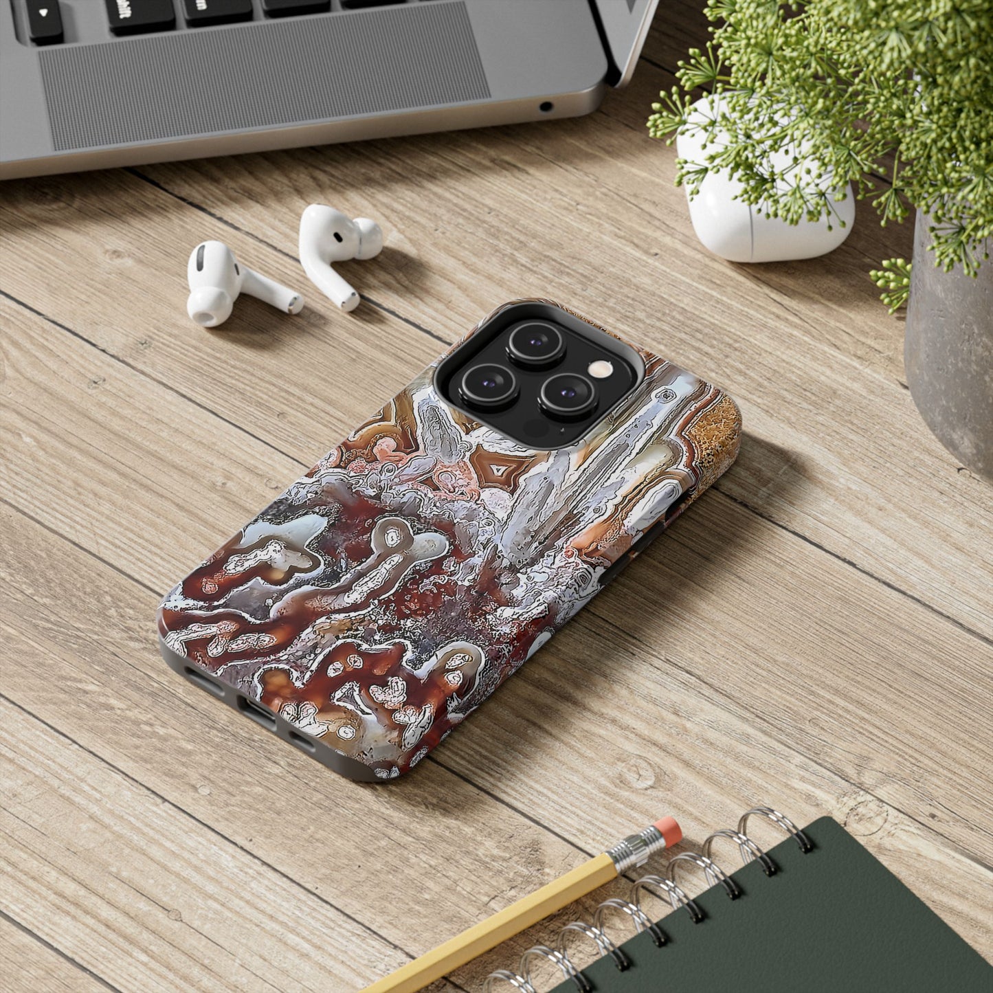 Lacey Agate iPhone 14 Tough Phone Case