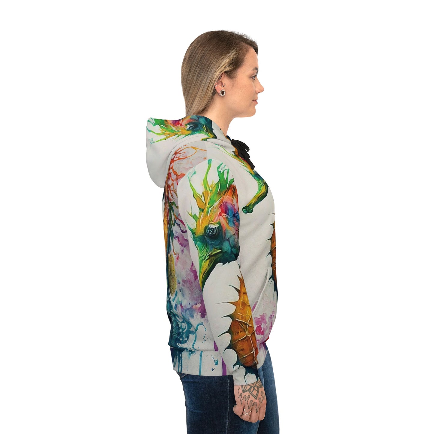 Copy of Colorful Unisex Watercolor Seahorse Natures Art Hoodie