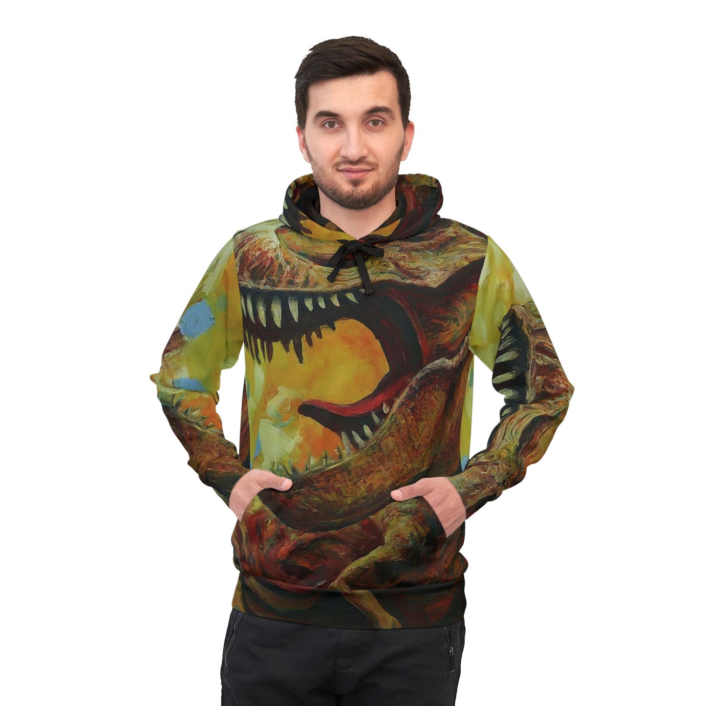 Colorful Tyrannosaurus rex pullover hoodie adult hooded dinosaur sweatshirt for men and women