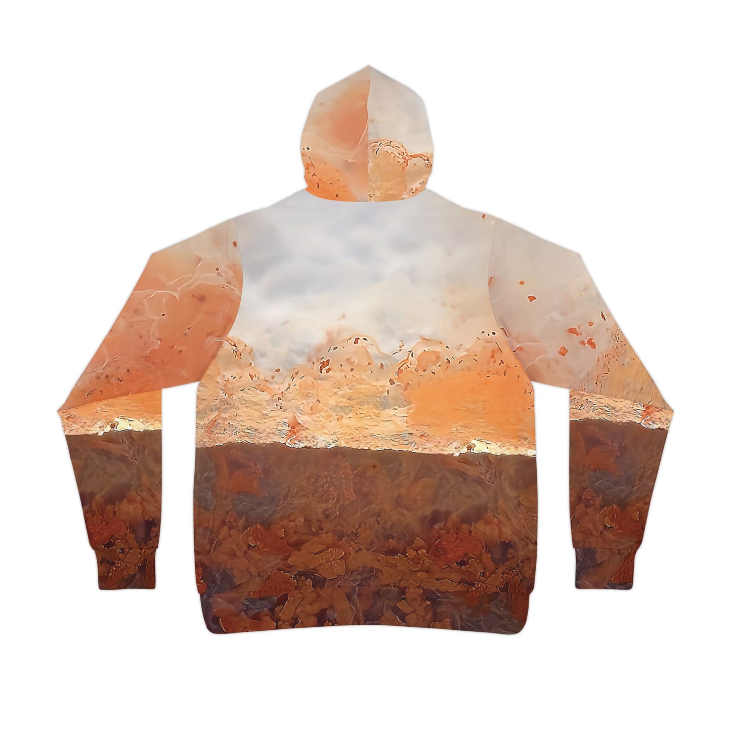 Vibrant rock art hoodies – Unique unisex custom hooded sweatshirt with a colorful plume agate tie dye like patterns for men and women