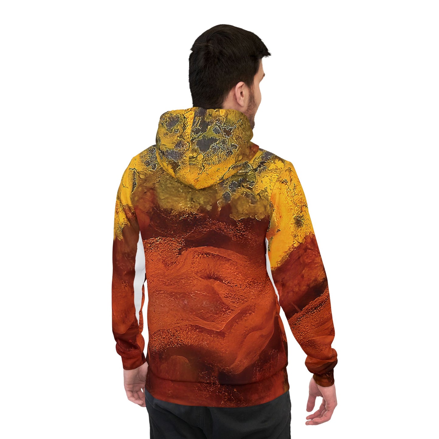 Vibrant rock art hoodies – Unique unisex custom hooded sweatshirt with a colorful seam agate tie dye like patterns for men and women