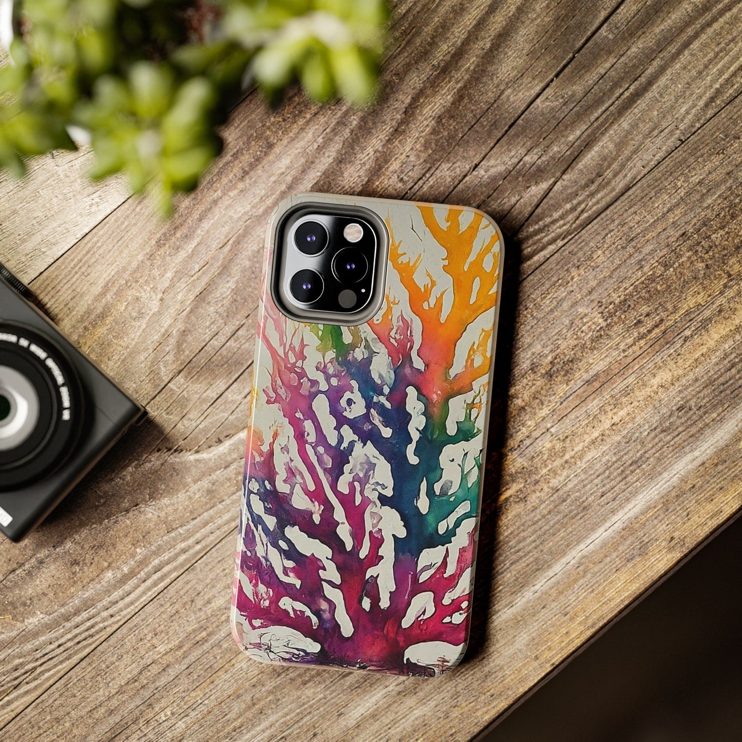 Water color Coral iPhone 12 Tough Phone Case