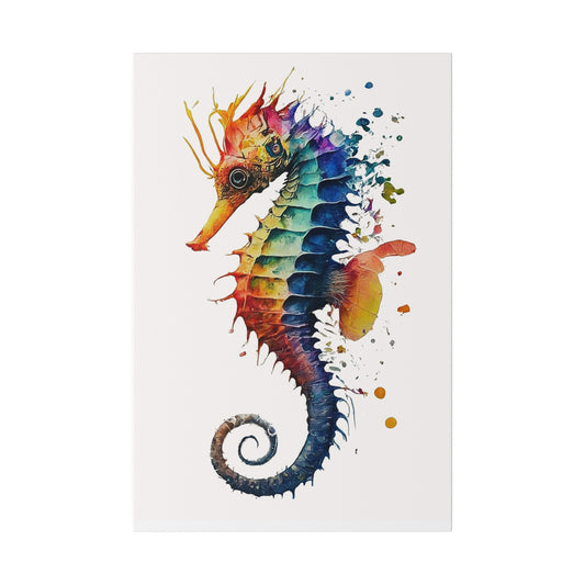 Watercolor Seahorse Canvas Print Wall Art Décor, Beach Décor