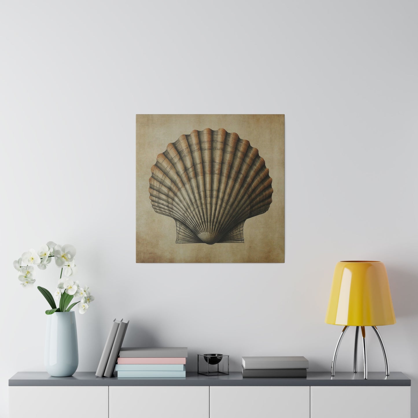 Pectin Seashell Canvas Print Wall Art Décor, Beach Décor