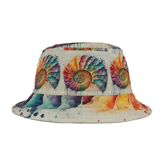 Rock Art-Inspired Floppy Bucket Hat –Shattuckite - Unique Tie-Dye Ish Design