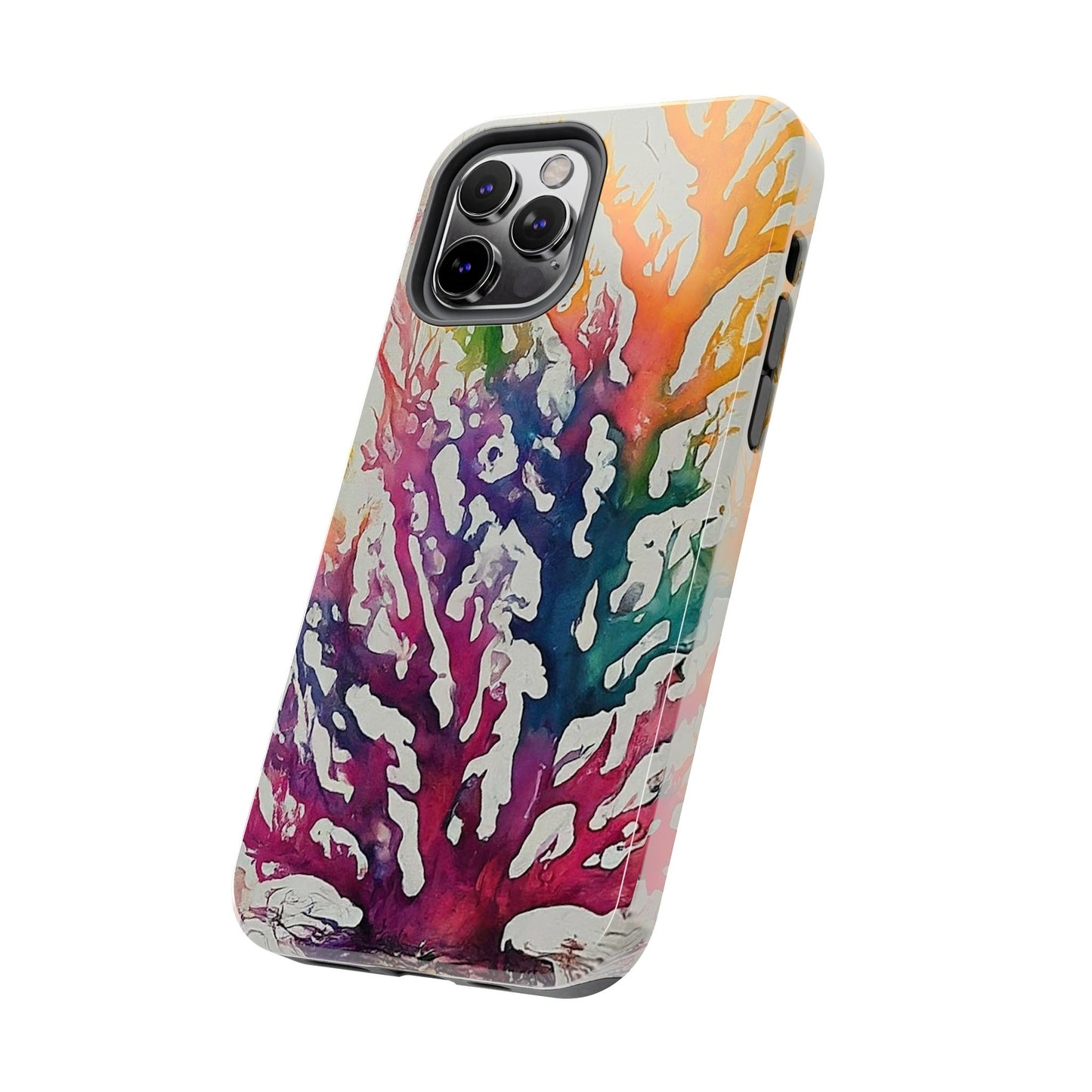 Water color Coral iPhone 12 Tough Phone Case