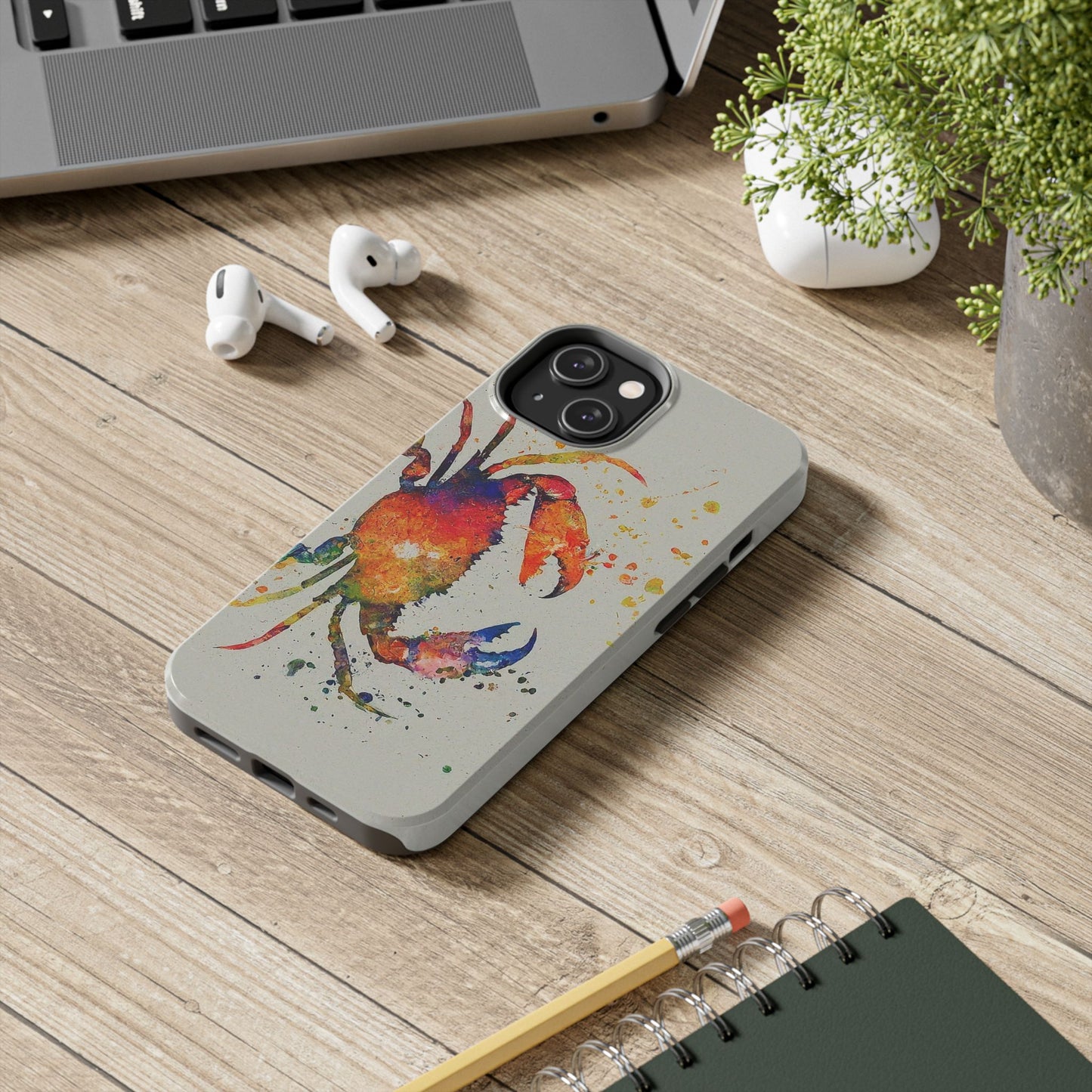 Water Color Crab iPhone 14 Tough Phone Case