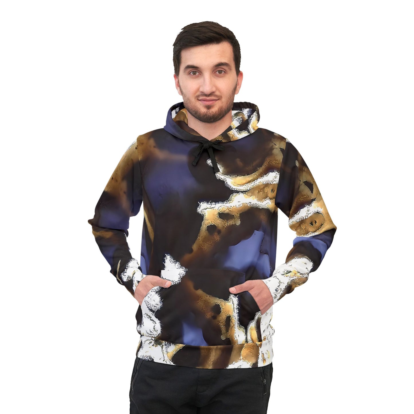 Vibrant rock art hoodies – Unique unisex custom hooded sweatshirt with a colorful moss agate thunder egg tie dye like patterns for men and women