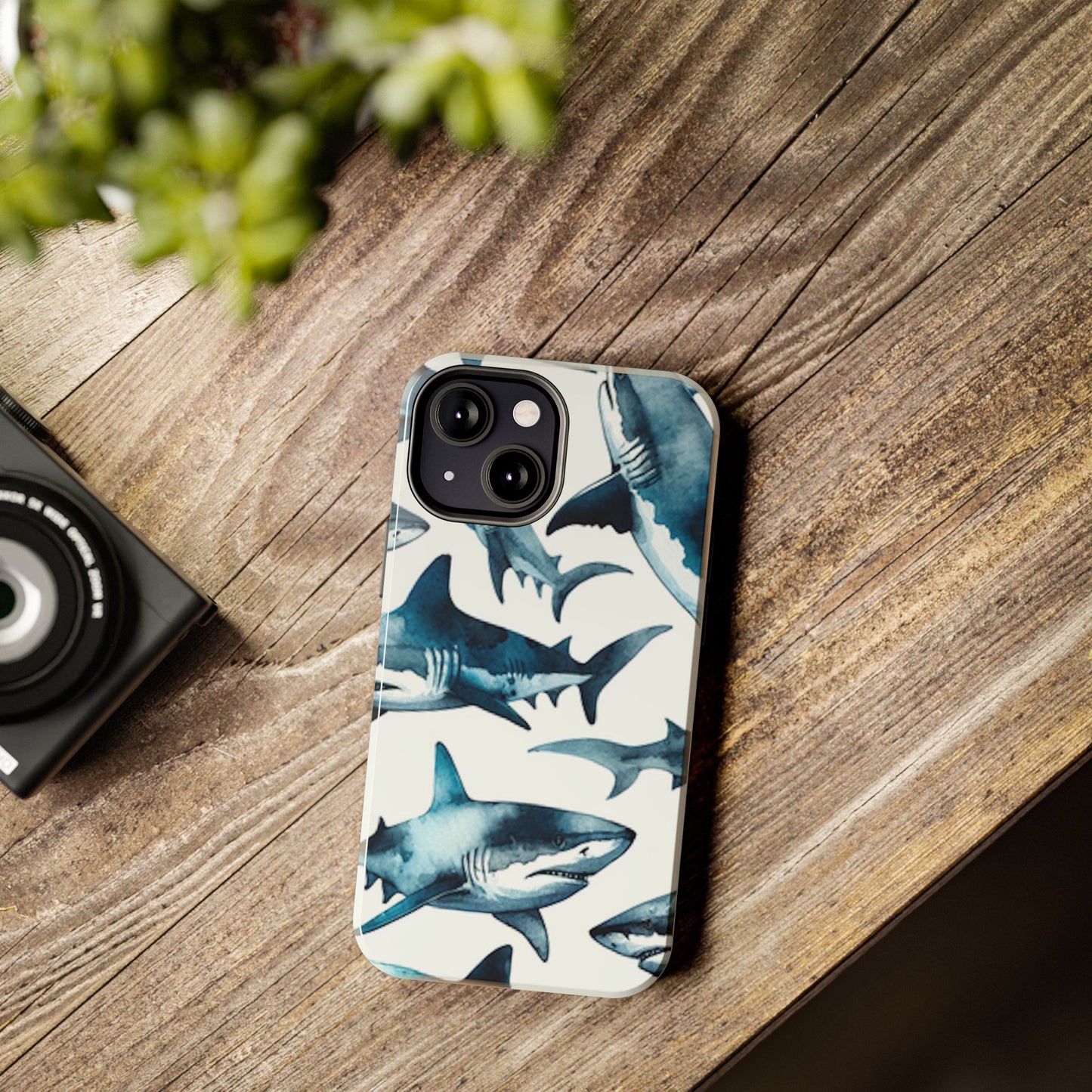 Shark Pattern iPhone 13 Tough Phone Case