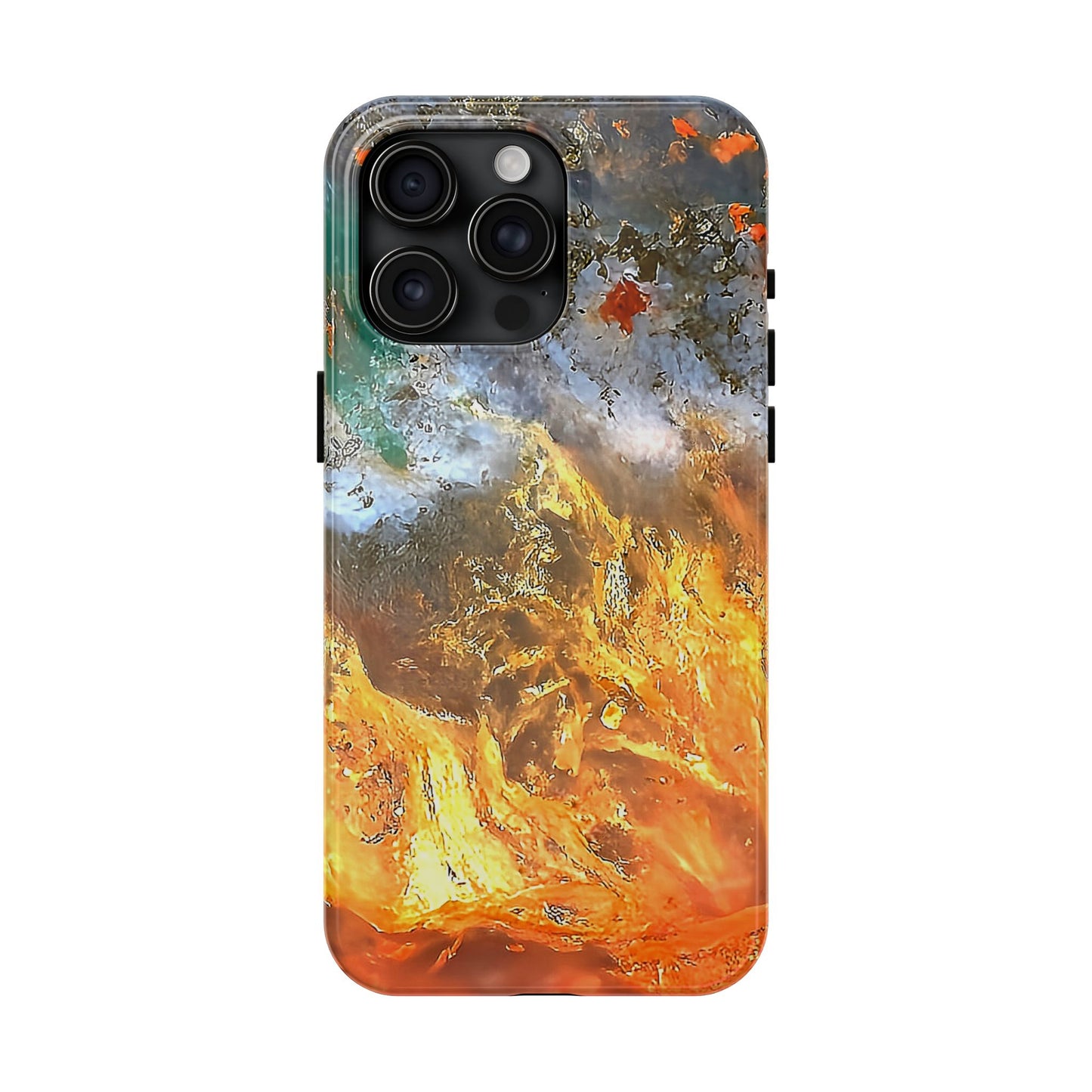 Flame Agate iPhone 15 Tough Phone Case