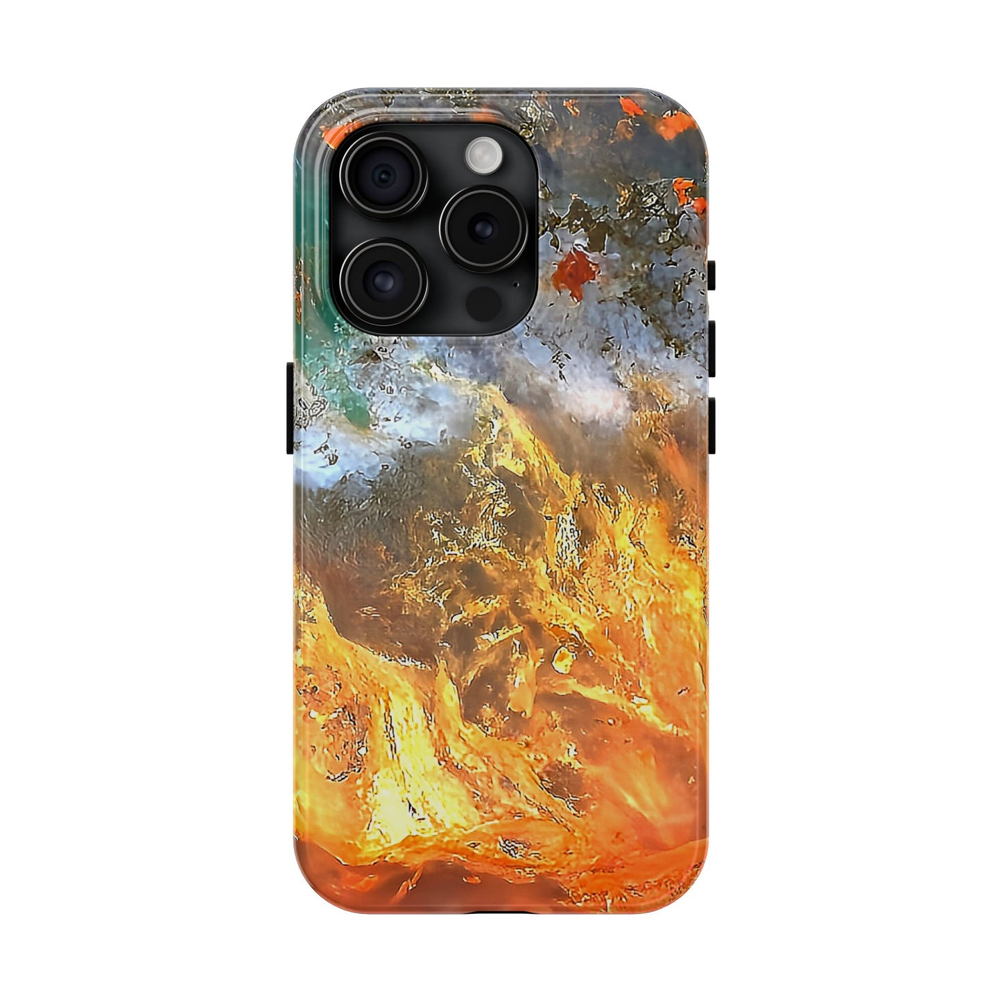 Flame Agate iPhone 15 Tough Phone Case