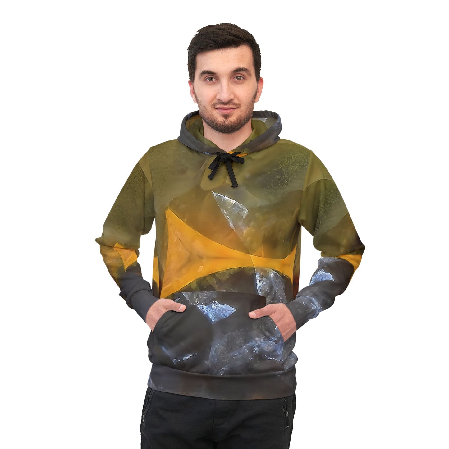 Vibrant rock art hoodies – Unique unisex custom hooded sweatshirt with a colorful Indonesian timor agate tie dye like patterns for men and women