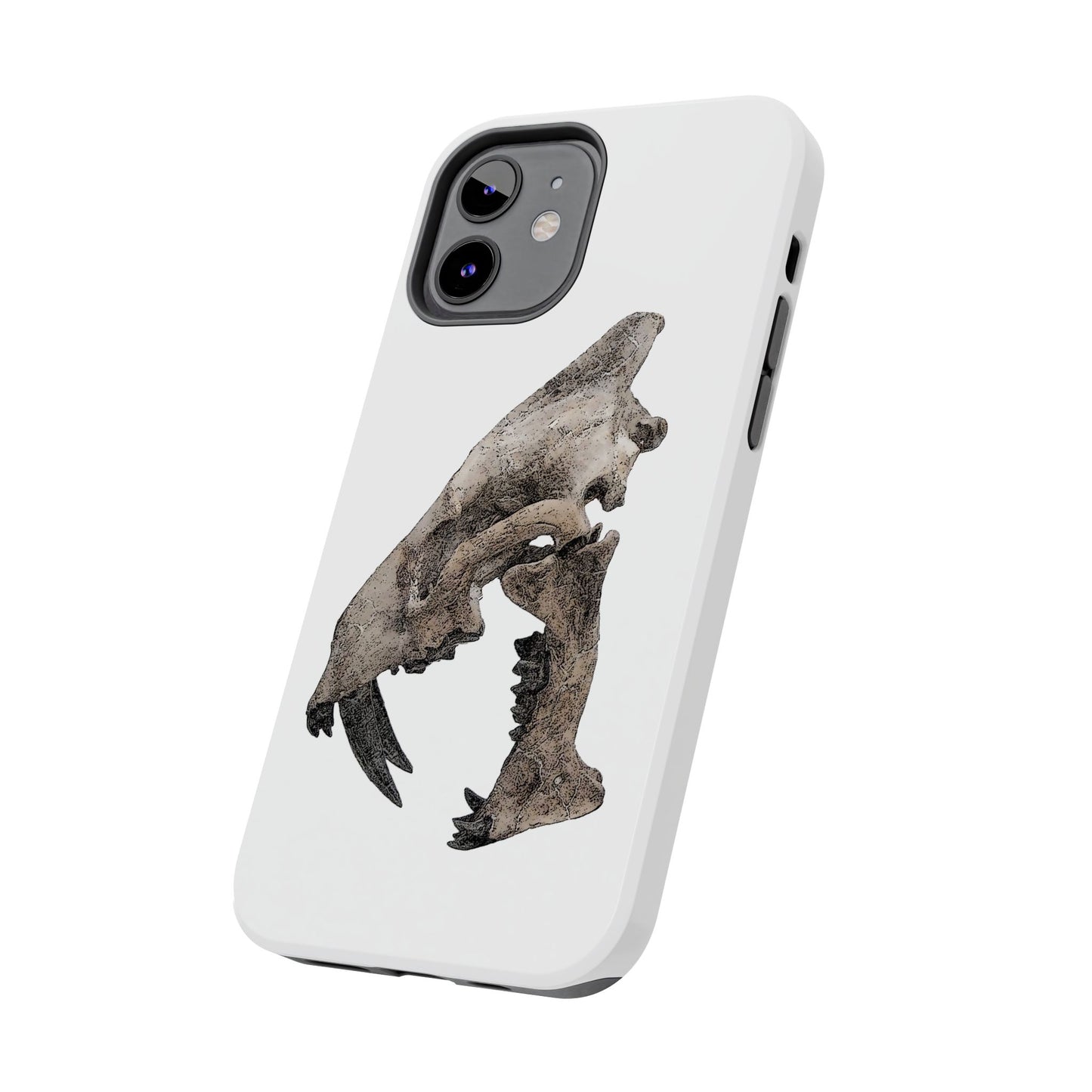 Ink Sketch Saber Cat iPhone 12 Tough Phone Case