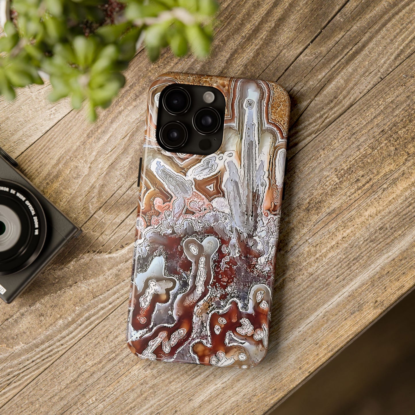 Lacey Agate iPhone 15 Tough Phone Case