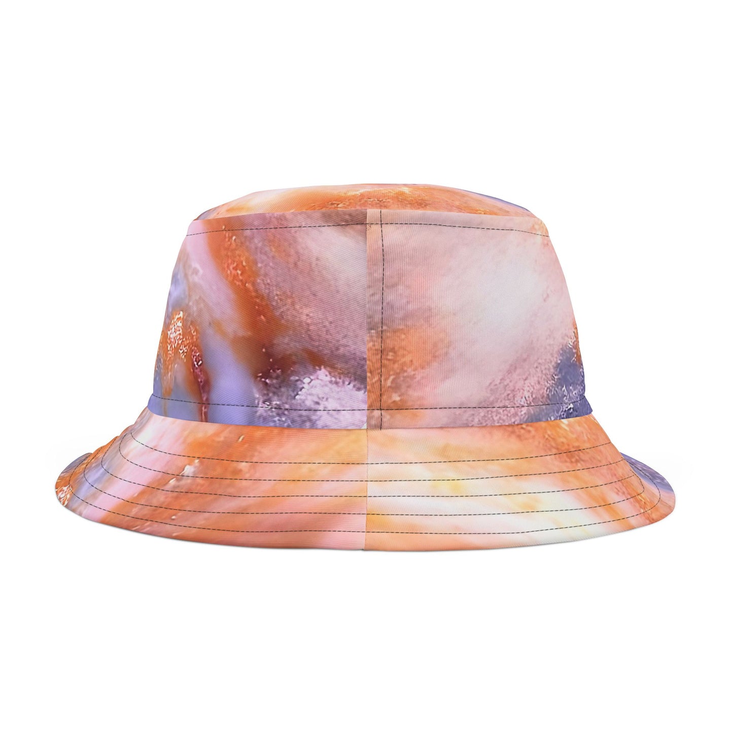 Rock Art-Inspired Floppy Bucket Hat – Bog Jasper - Unique Tie-Dye Ish Design