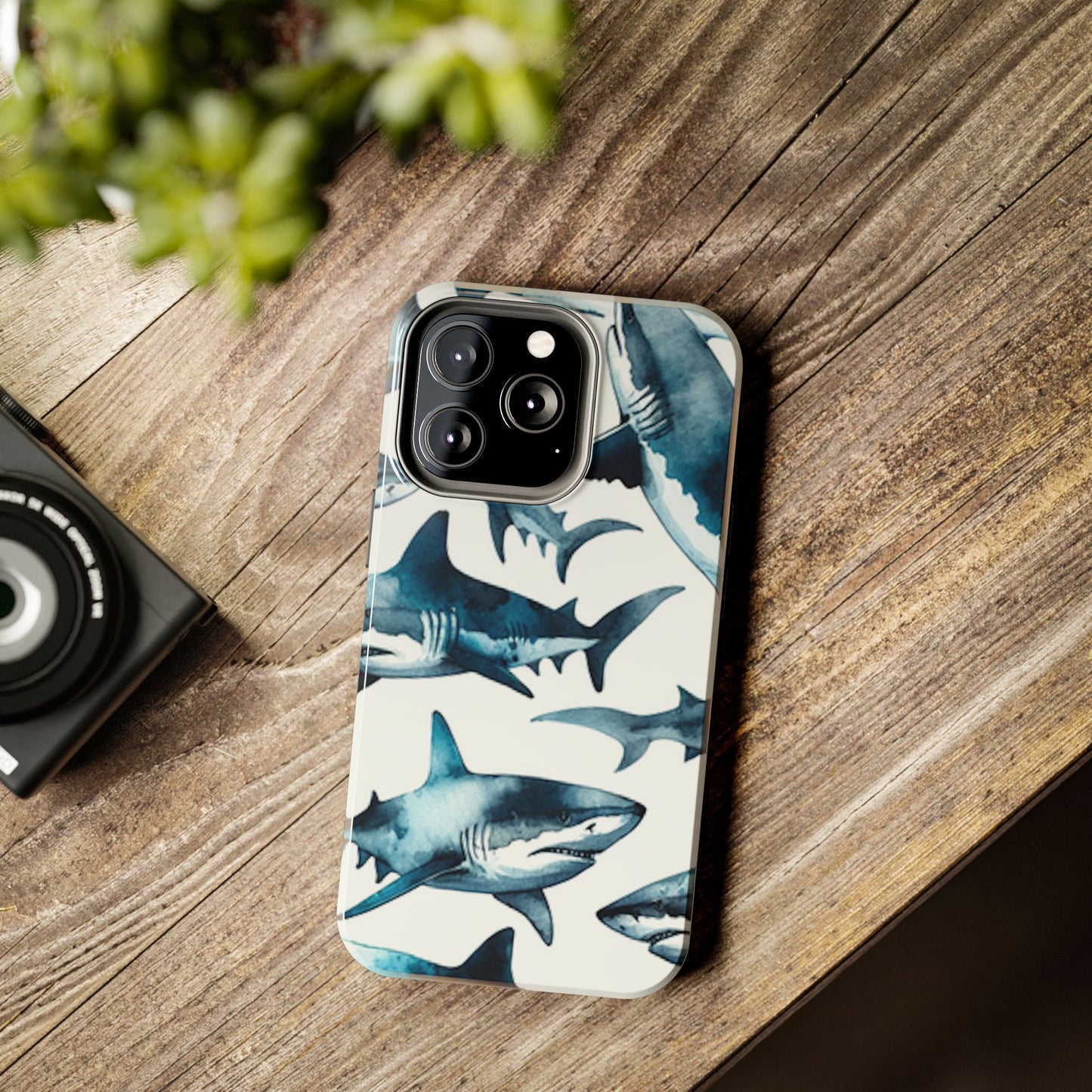 Shark Pattern iPhone 13 Tough Phone Case