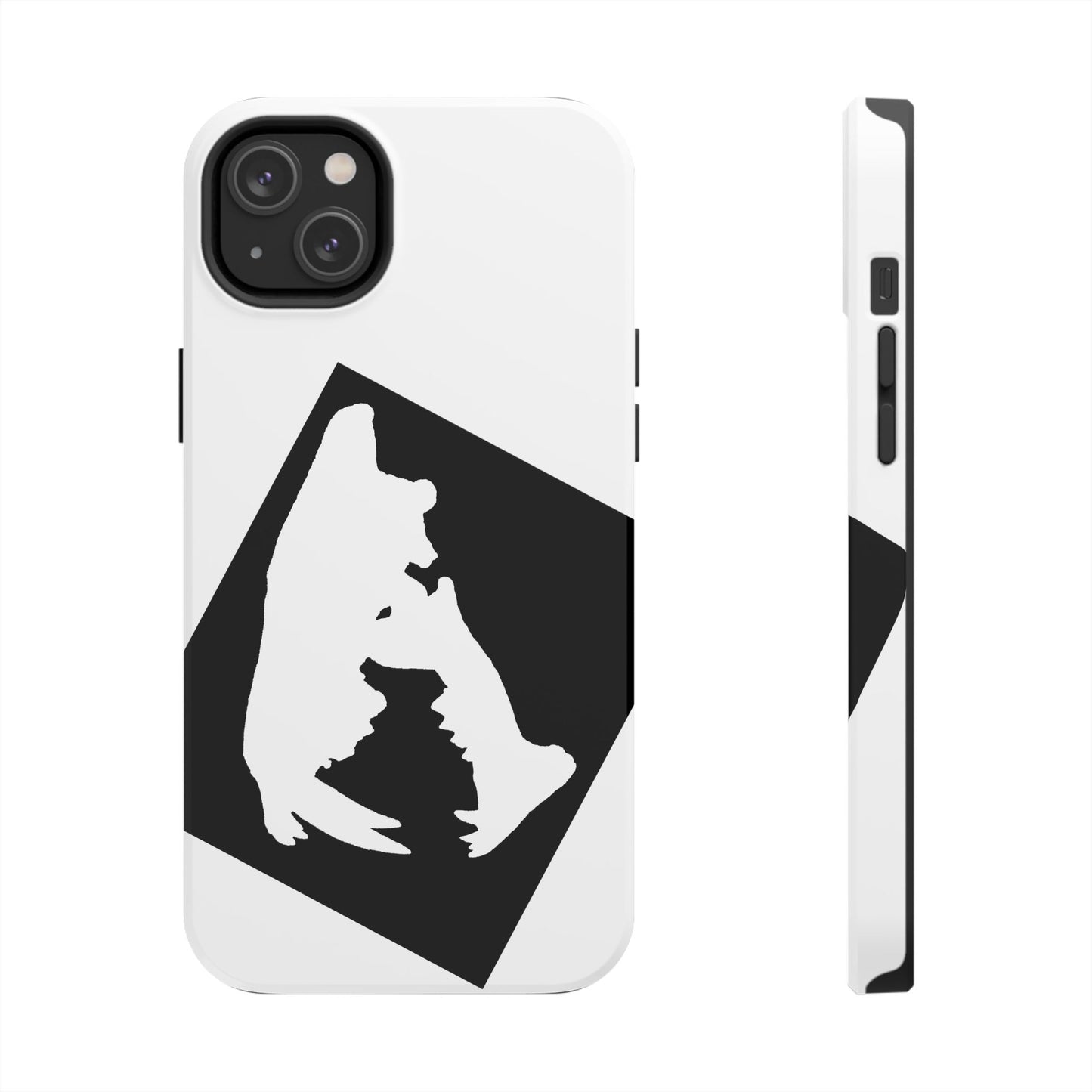 Black & White Saber Cat iPhone 14 Tough Phone Case