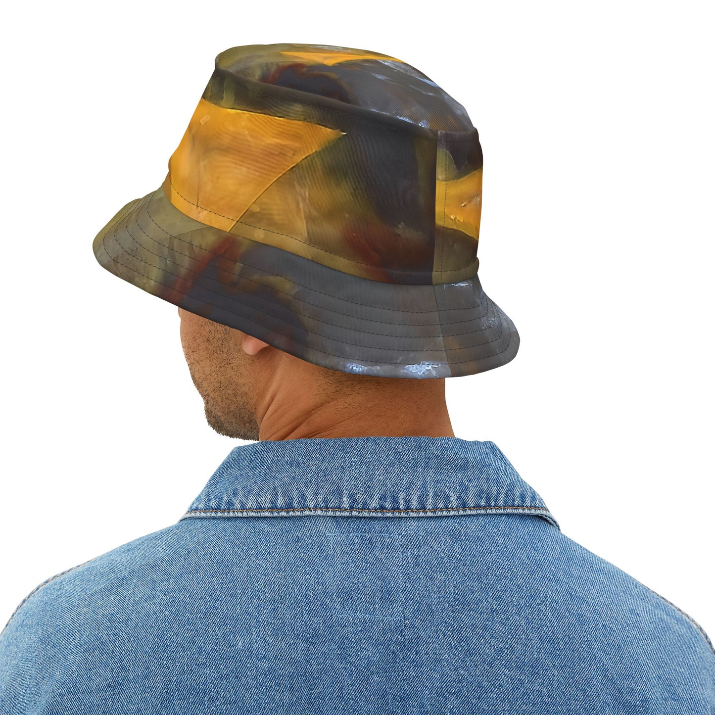 Rock Art-Inspired Floppy Bucket Hat –Timor Agate- Unique Tie-Dye Ish Design