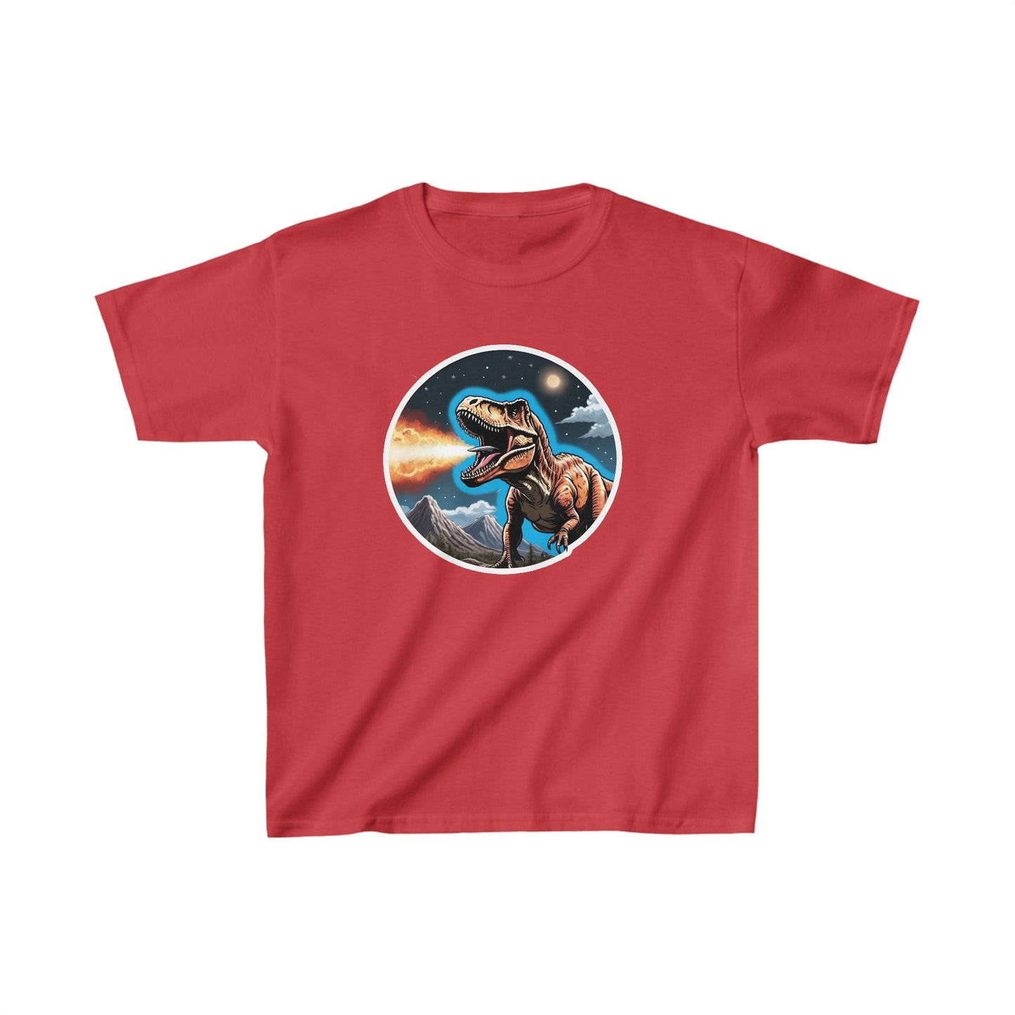 Kids Tyrannosaurs Rex breathing fire Dinosaur T-shirt