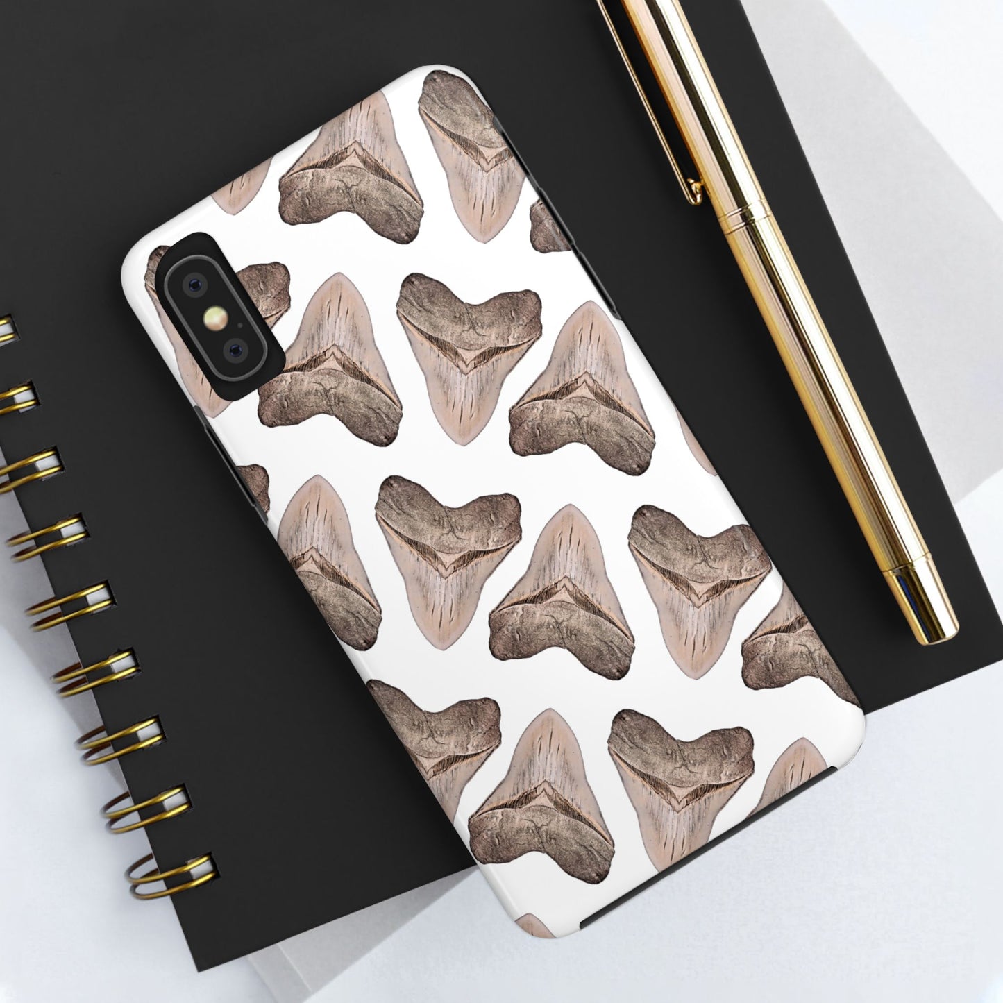 Megalodon Tooth Pattern iPhone X Tough Phone Case