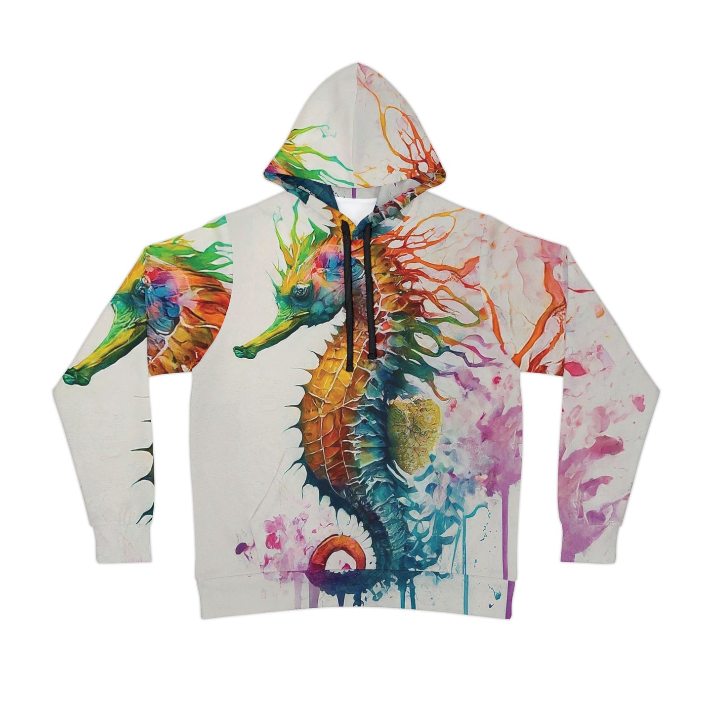 Copy of Colorful Unisex Watercolor Seahorse Natures Art Hoodie