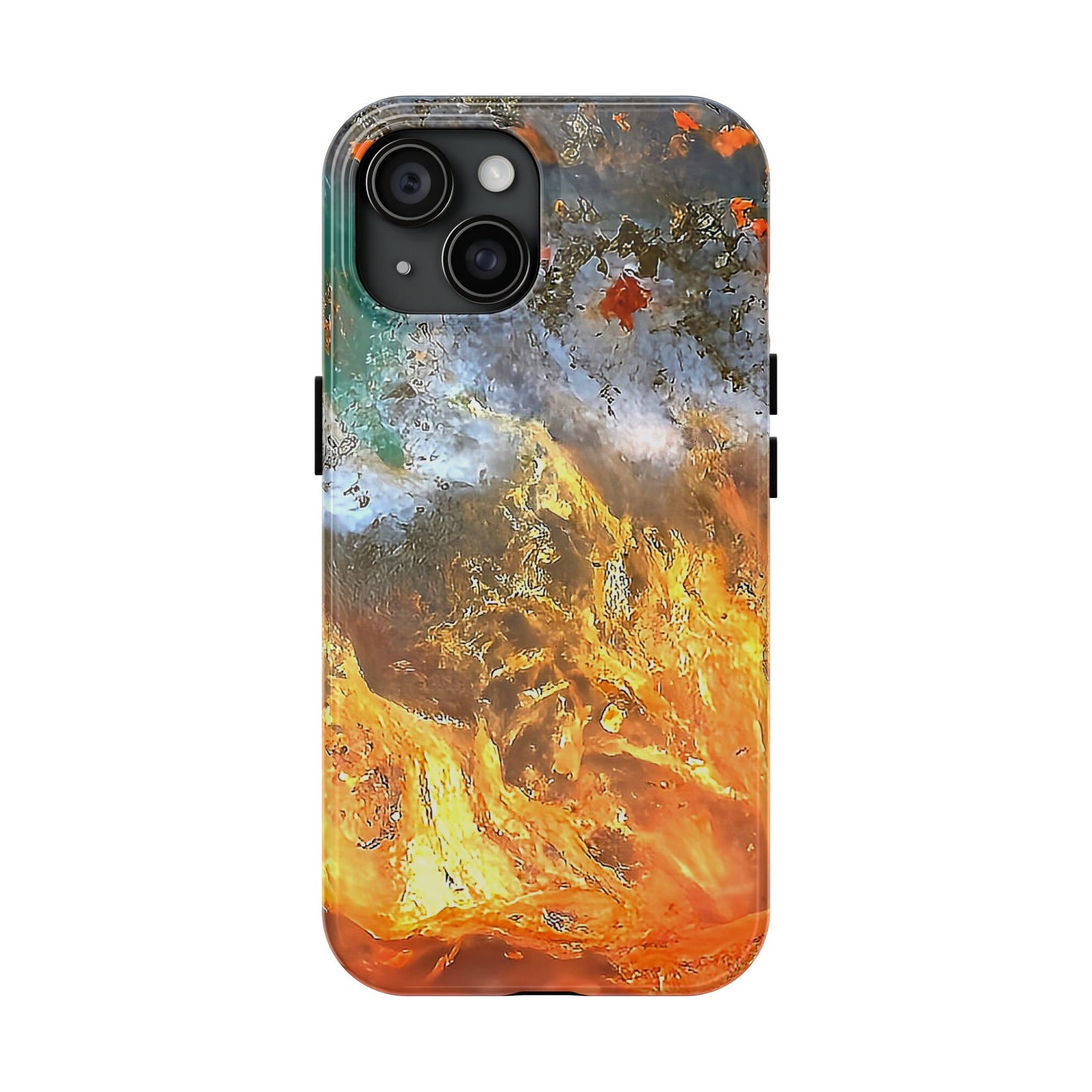 Flame Agate iPhone 15 Tough Phone Case