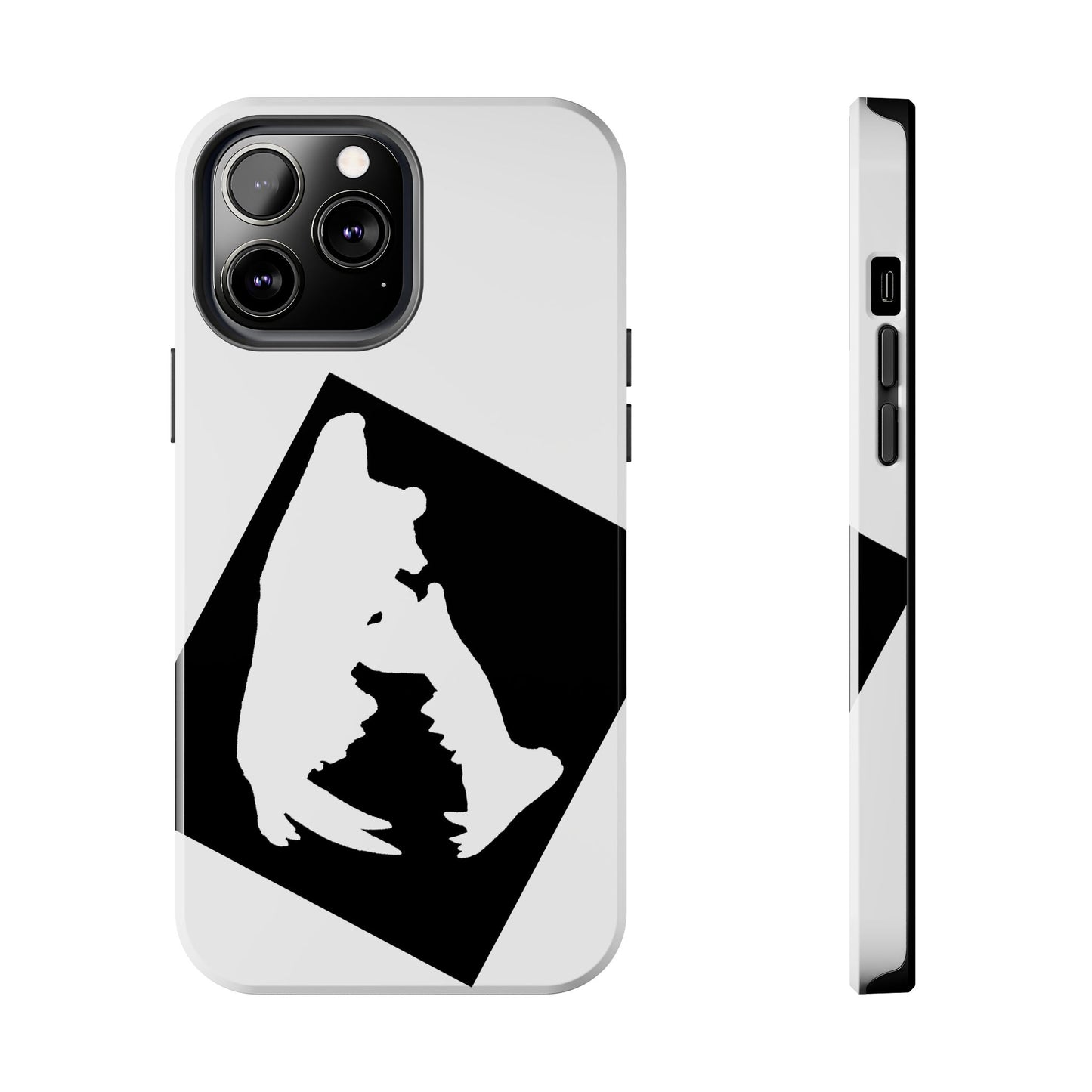 Black & White Saber Cat iPhone 13 Tough Phone Case