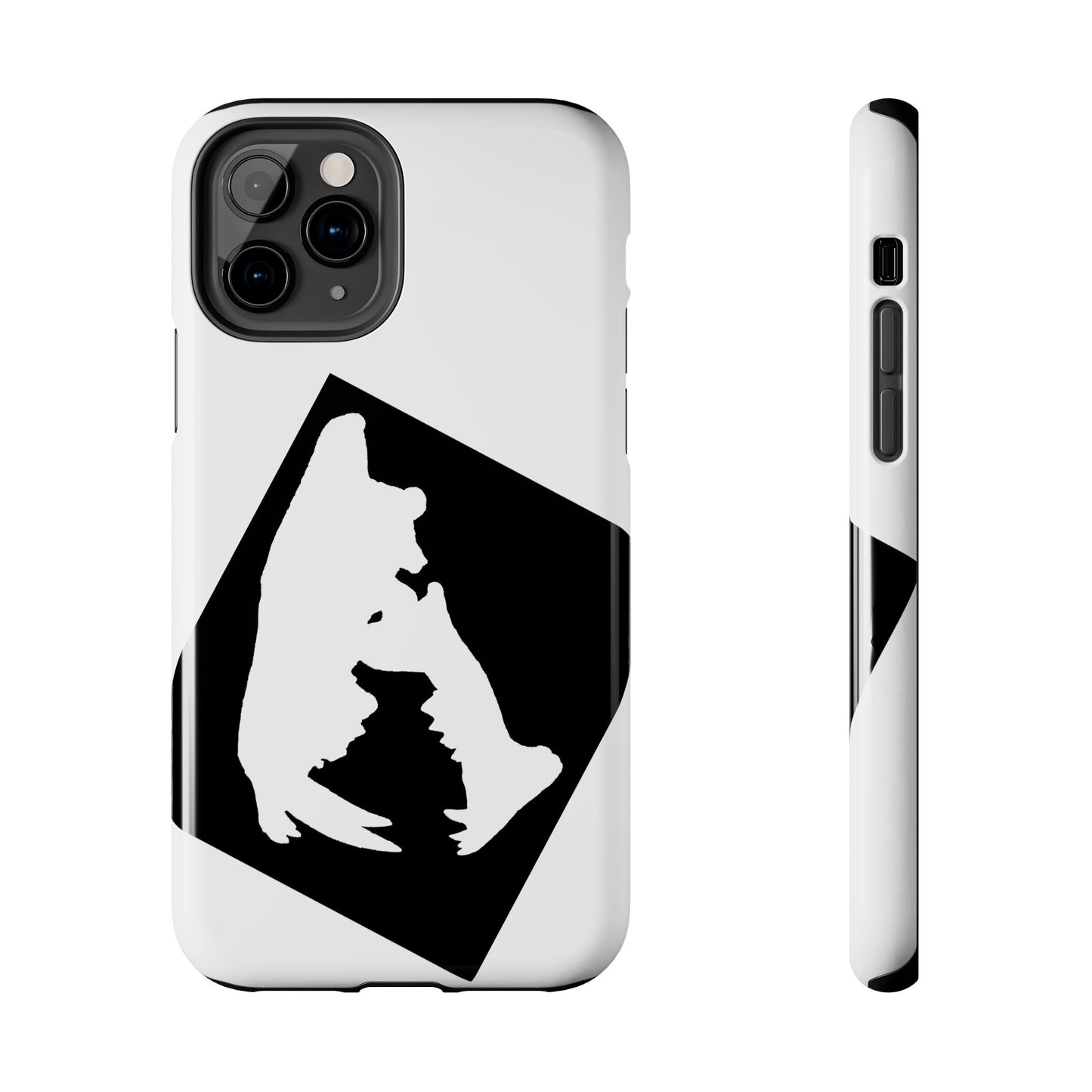 Black & White Saber Cat iPhone 11 Tough Phone Case