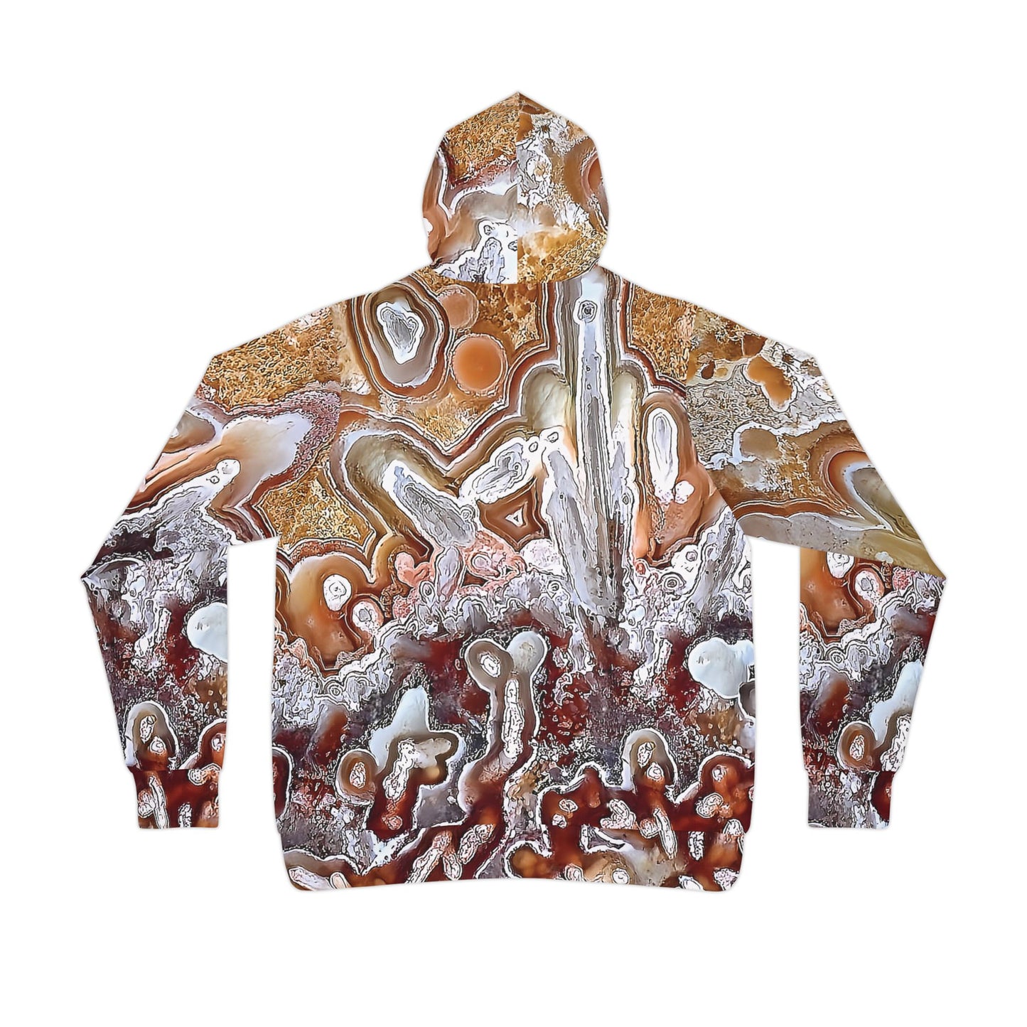 Vibrant rock art hoodies – Unique unisex custom hooded sweatshirt with a colorful lacy agate tie dye like patterns for men and women