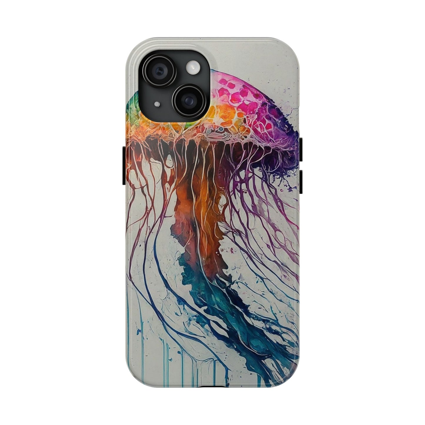 Water Color Jellyfish iPhone 15 Tough Phone Case