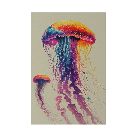 Watercolor Jellyfish Canvas Print Wall Art Décor, Beach Décor