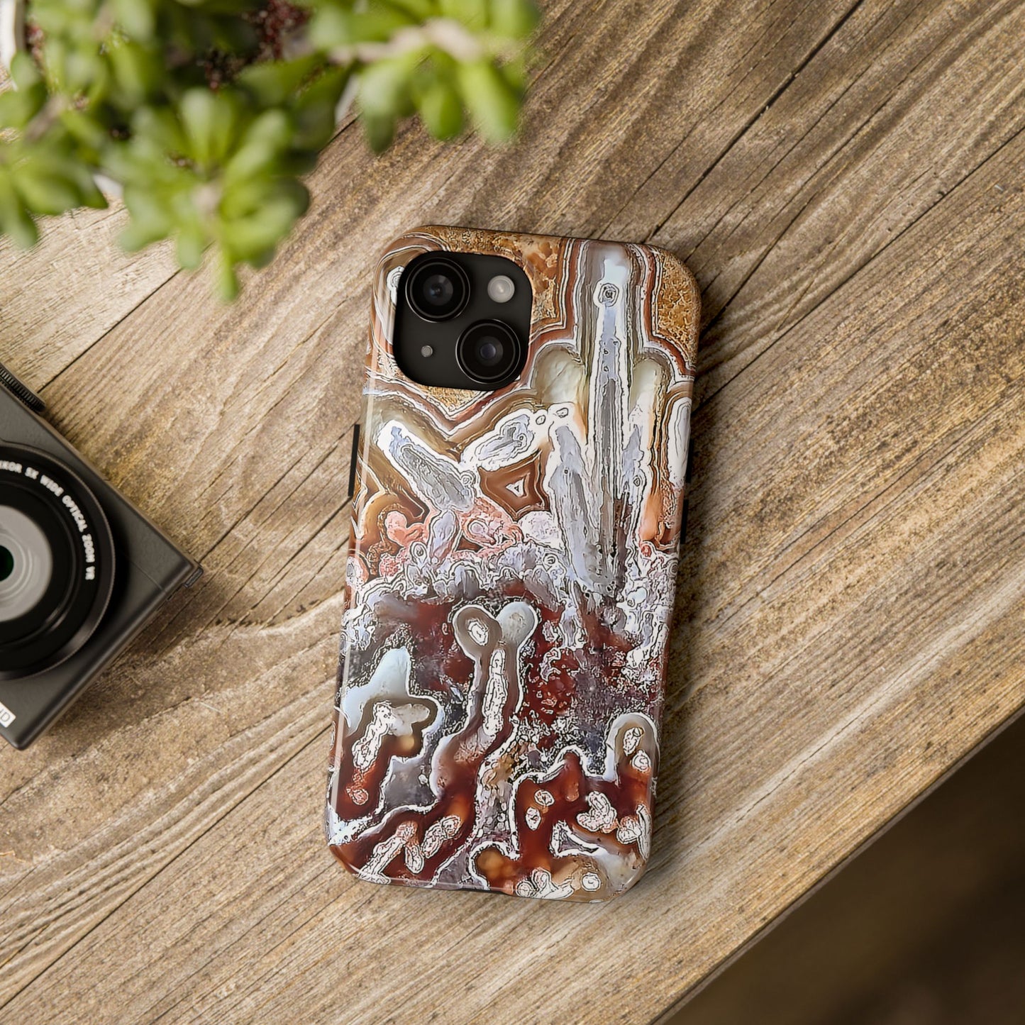 Lacey Agate iPhone 15 Tough Phone Case