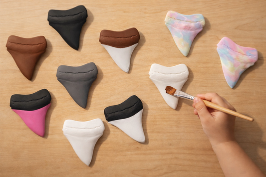 Paint Your Own Giant Megalodon Shark Tooth Replica - DIY Painting Kit for Kids STEM Homeschool Craft Activity