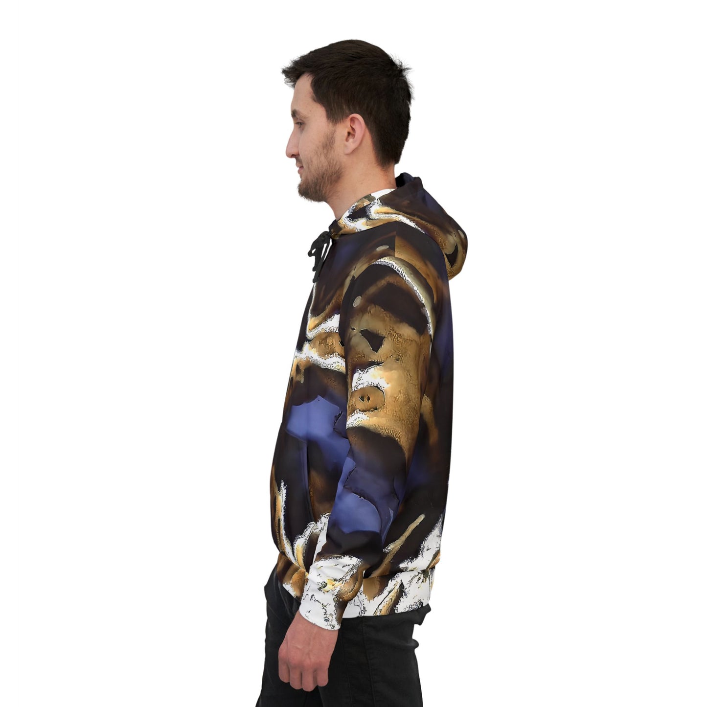 Vibrant rock art hoodies – Unique unisex custom hooded sweatshirt with a colorful moss agate thunder egg tie dye like patterns for men and women