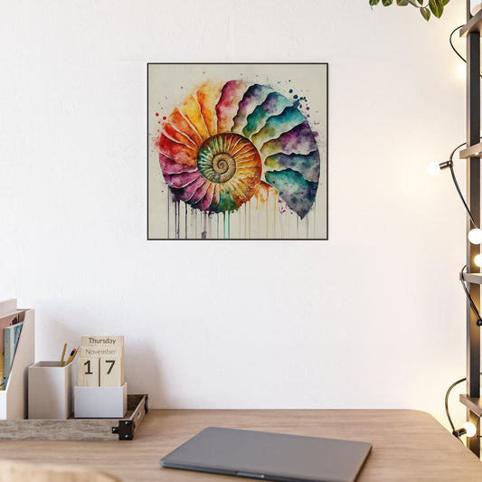 Watercolor Ammonite Fine Art Print Wall Décor, Beach Décor