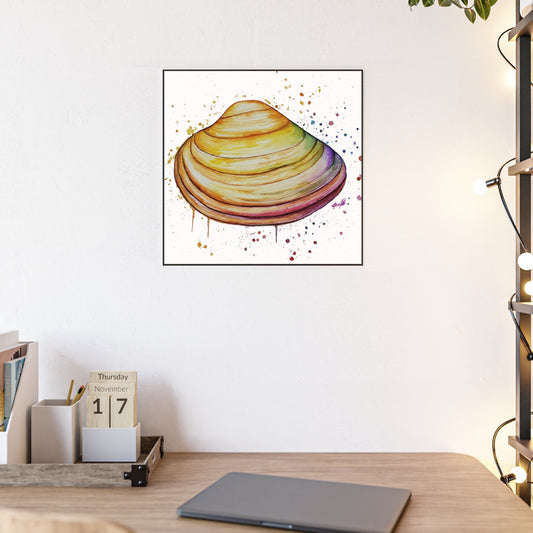 Watercolor Clam Fine Art Print Wall Décor, Beach Décor